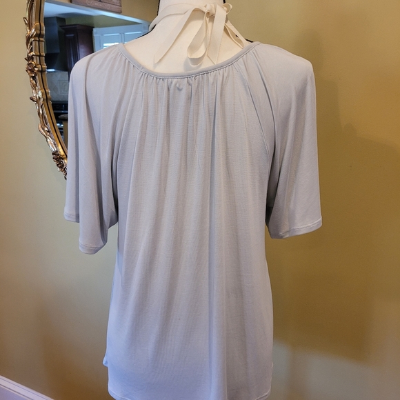 Lucky Brand light blue flutter sleeve top medium - Picture 3 of 5